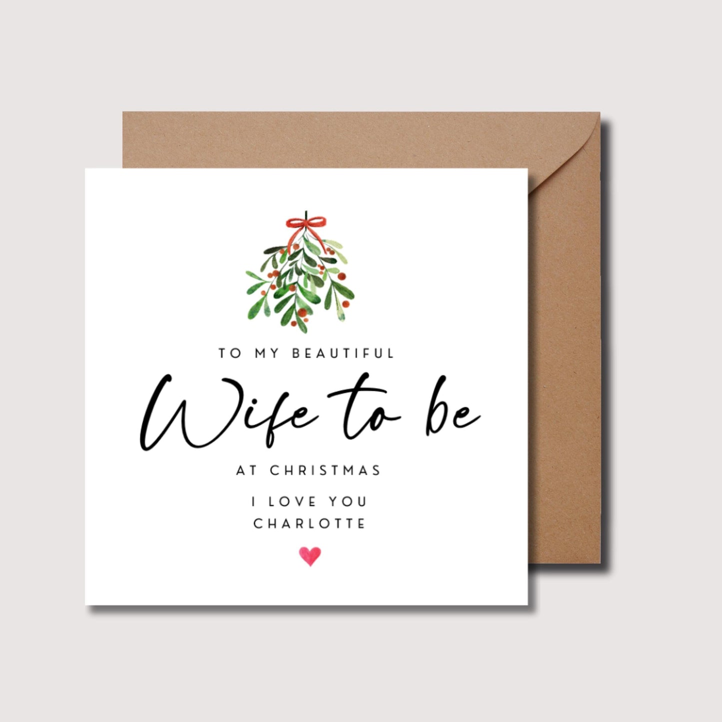 Christmas wife card, wife to be Christmas card, personalised wife Christmas card, wife Christmas card, Christmas wife card, WW0279