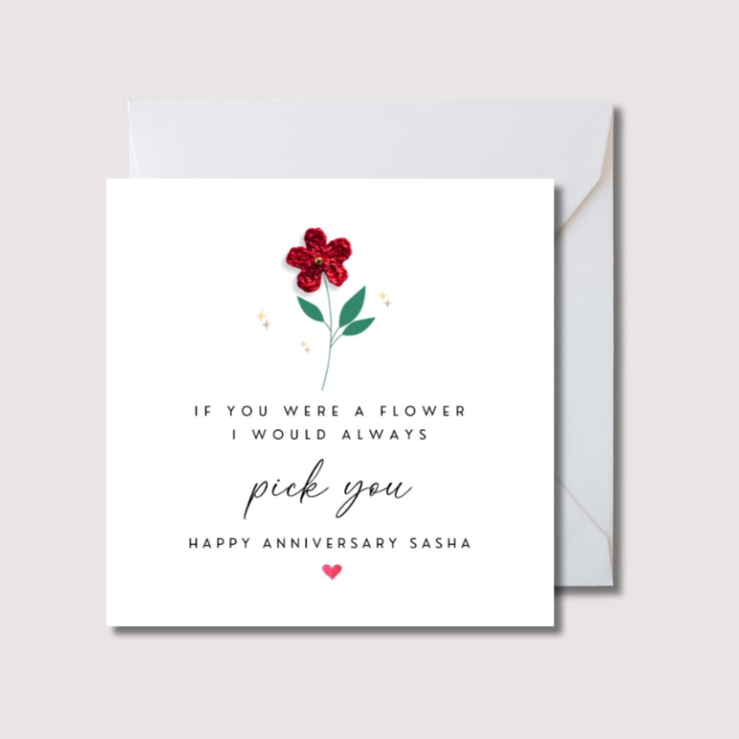Personalised handmade anniversary card, anniversary card for Husband and wife, boyfriend and girlfriend anniversary card, WW0740