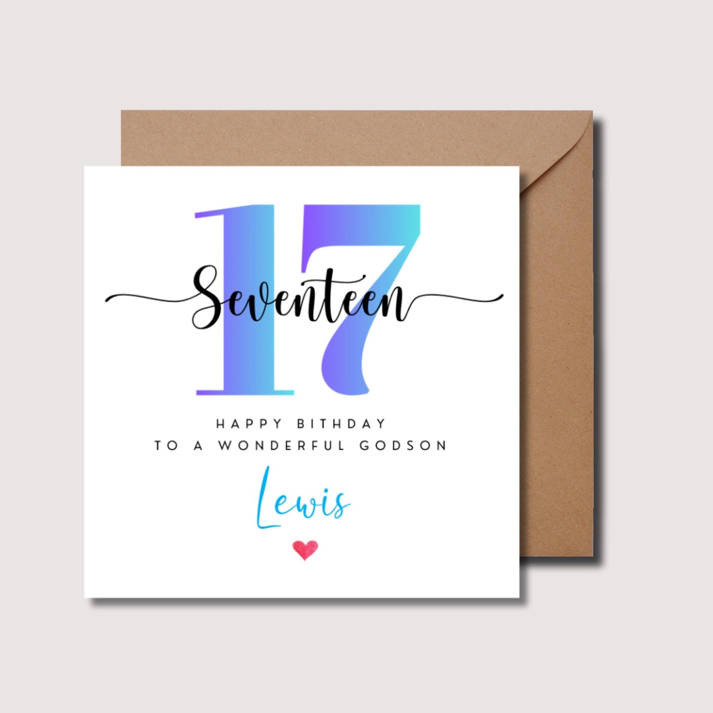 17th Godson birthday card, seventeenth godson birthday card, 17th godson birthday, 17 years godson birthday card, Godson birthday card, 254
