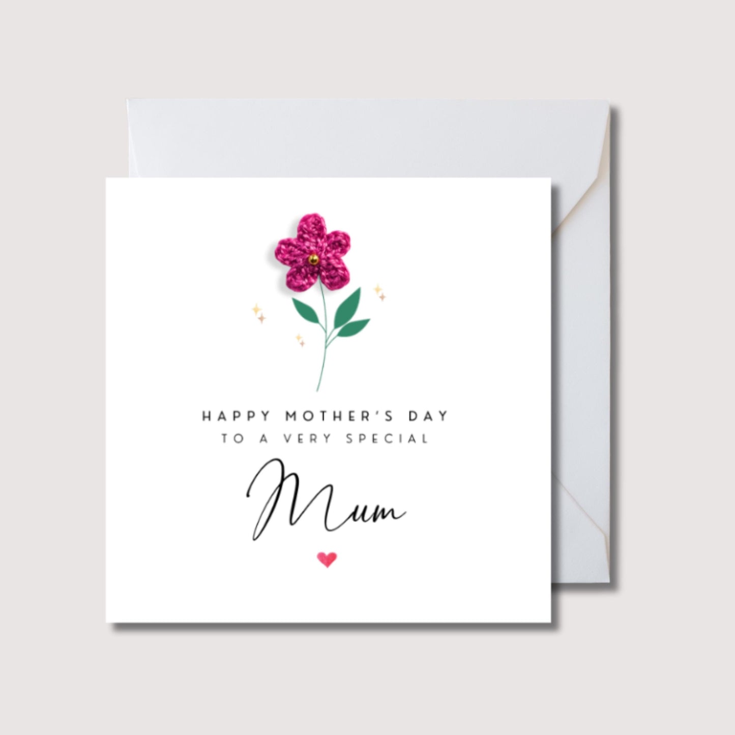 Mum Mother's day card, Handmade Mother's day card, handmade crochet flower, personalise mum card, Mother's day gift, Mums Day Card, WW0733