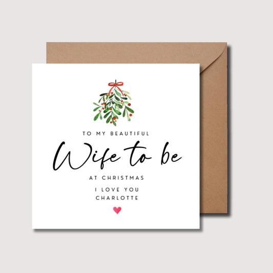 Christmas wife card, wife to be Christmas card, personalised wife Christmas card, wife Christmas card, Christmas wife card,  WW0279