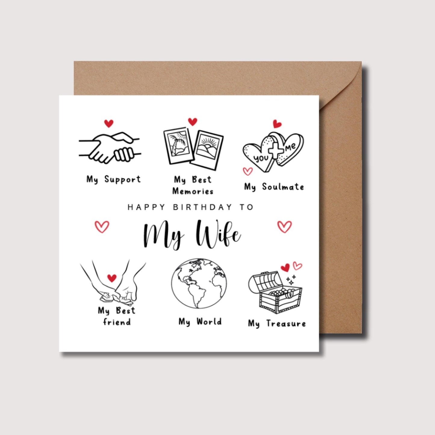 My everything birthday card, personalised girlfriend birthday card, birthday card for husband or wife, boyfriend romantic birthday card WW08