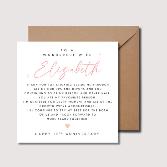 Wife anniversary card, my everything card,  anniversary card, anniversary card for my everything, personalised card, love card WW435