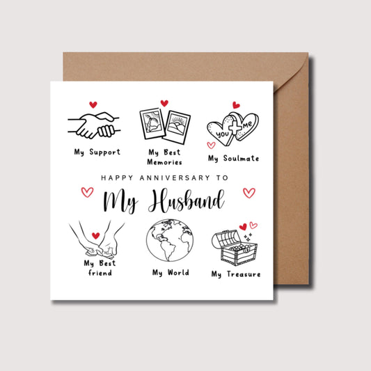 My everything anniversary card, card for husband,  anniversary card, anniversary card for my everything, personalised card, love card WW08