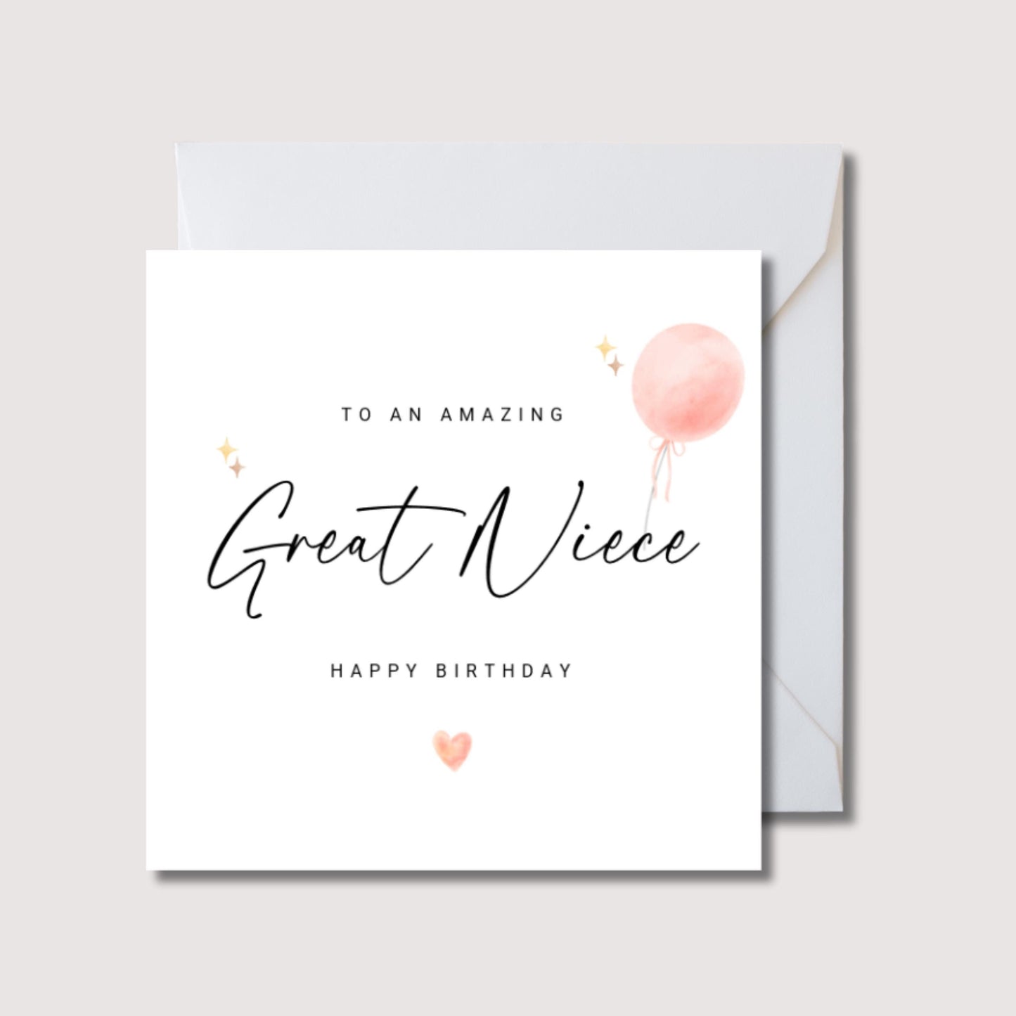 Great niece birthday Card, birthday card for great niece, personalised birthday card for great niece, great niece card, WW0477