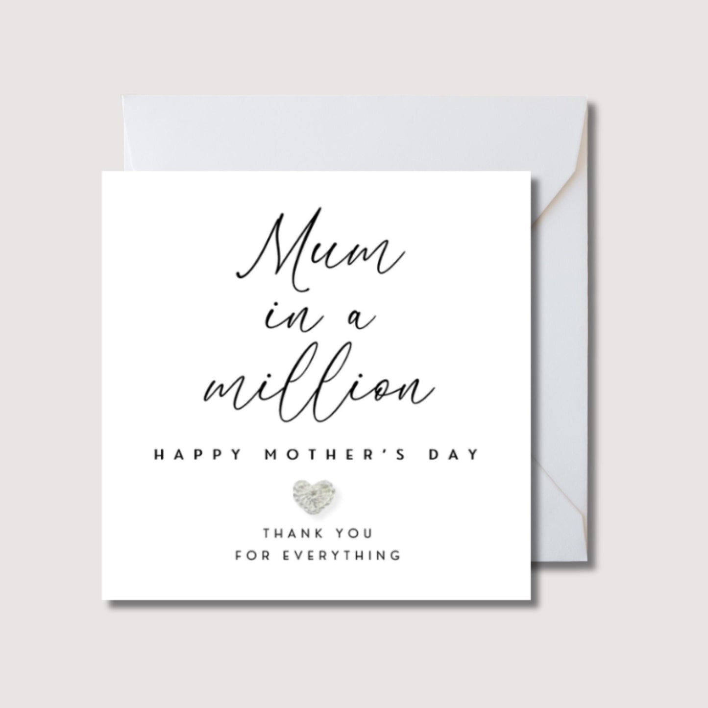 Mum in a million mother's day card, mother's day card, mother's day gift, mum card, mama card, card for mother's day, WW0732