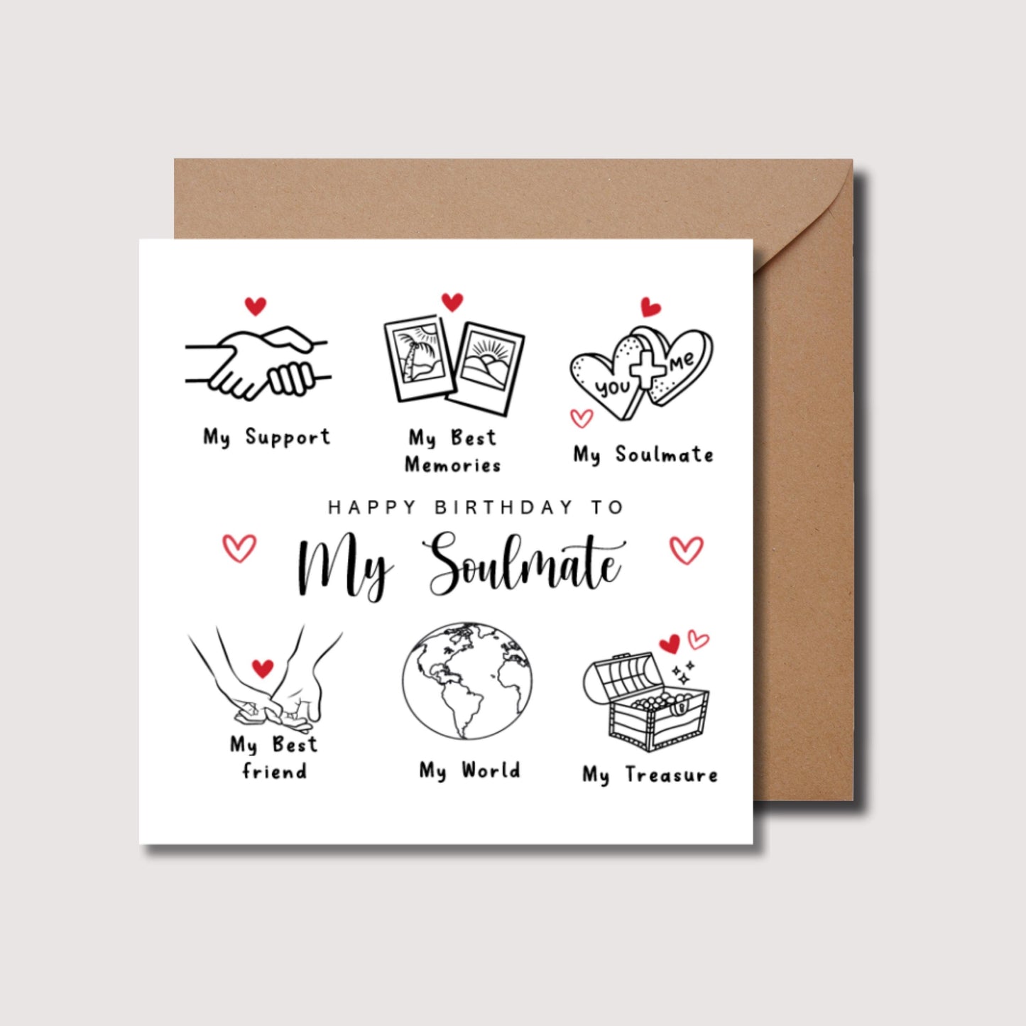 My everything birthday card, personalised girlfriend birthday card, birthday card for husband or wife, boyfriend romantic birthday card WW08