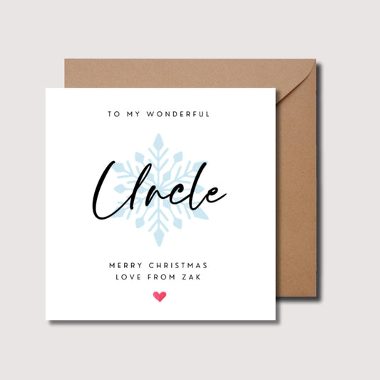 Uncle Christmas uncle Xmas card, Christmas gift for uncle, Christmas uncle gift, uncle Christmas card, WW0315