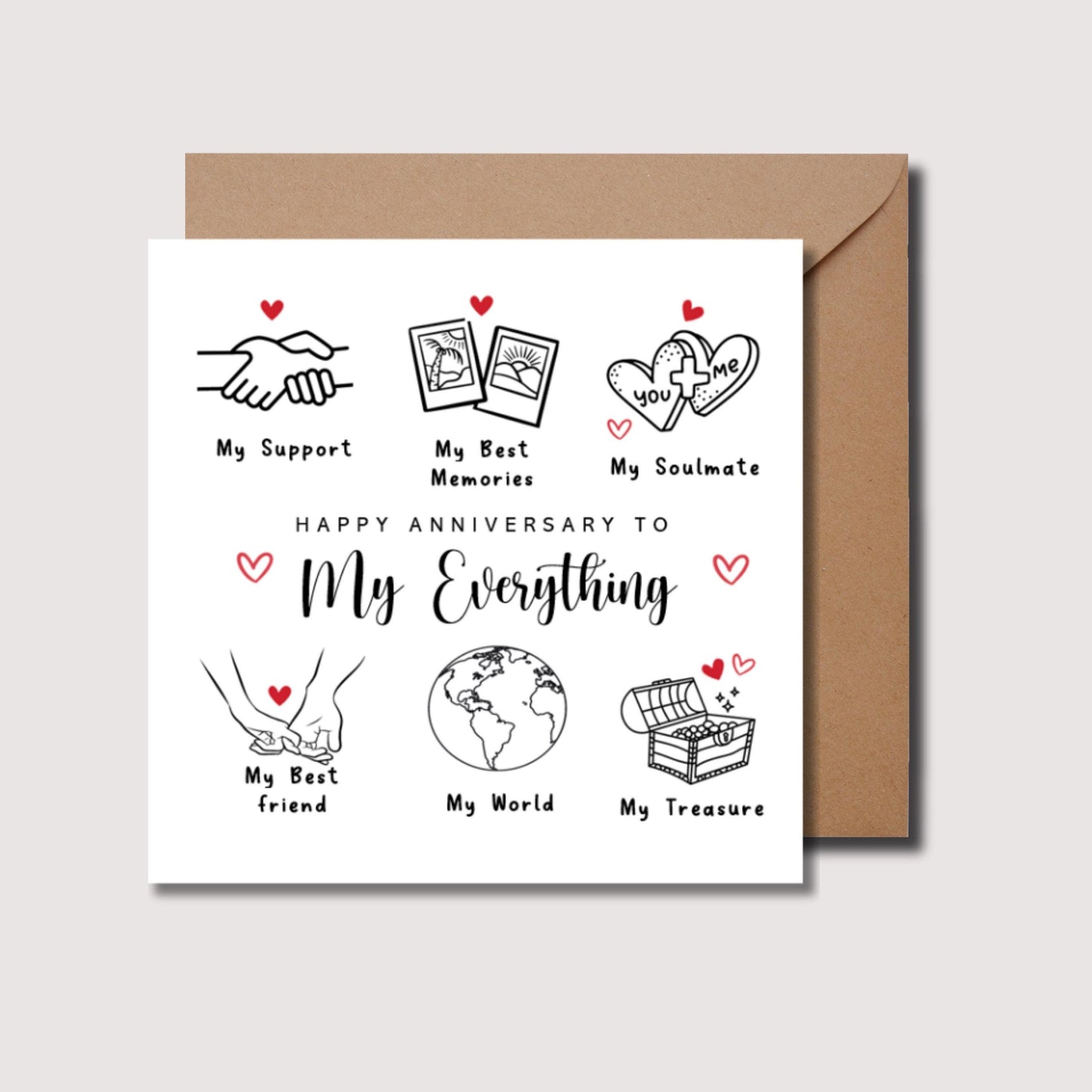 My everything anniversary card, card for husband,  anniversary card, anniversary card for my everything, personalised card, love card WW08